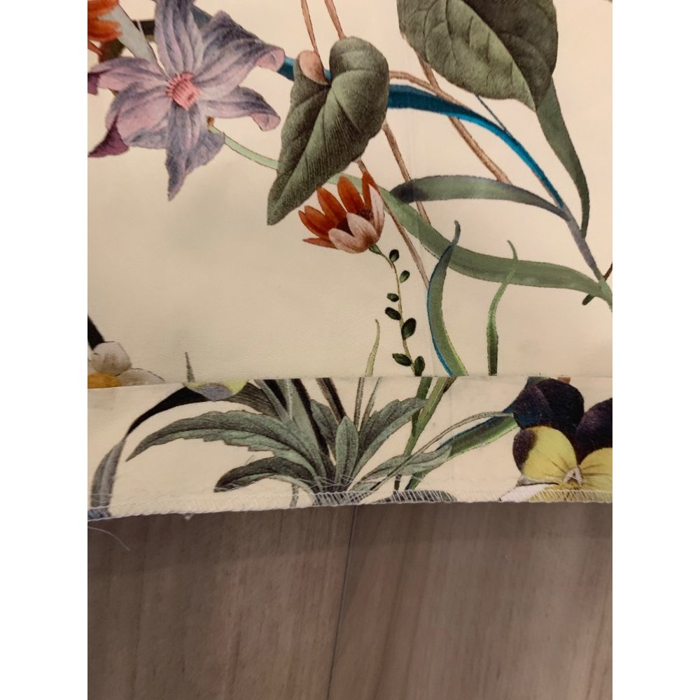 Zara Women Cream Floral Wide Leg Trouser Pant Size L - Picture 9 of 11